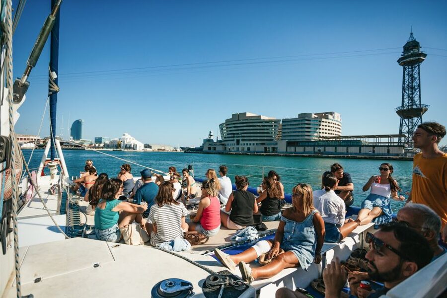 Barcelona: Sunset Catamaran Cruise with Live Music - Drinks at the onboard bar