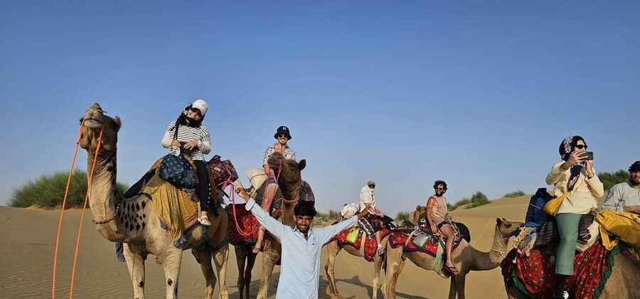 Blissful Half Day Sunset Camel Safari with Musical Evening - Sunset on the dunes