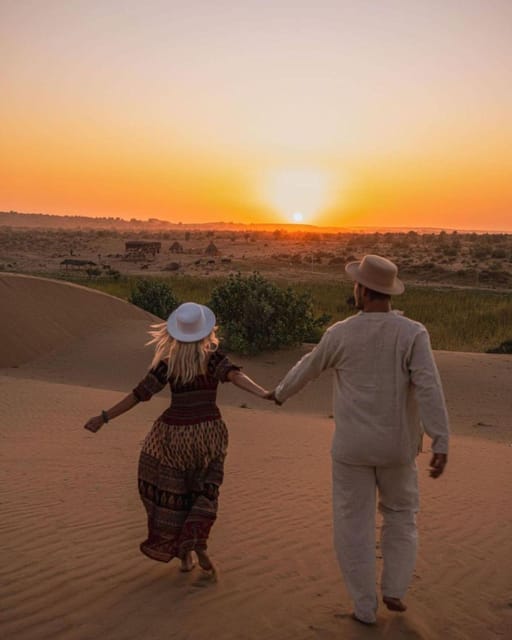 Blissful Half Day Sunset Camel Safari with Musical Evening - Reaching the Thar Desert by Jeep