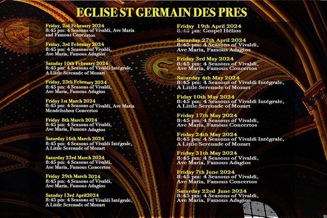 Classical Music Concert Saint Germain des Prés Church - Who will enjoy this evening most