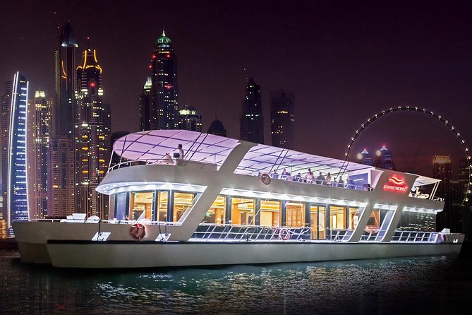 Dubai Marina Dinner Cruise with Live Music & Open Bar - The cruise route through Dubai Marina