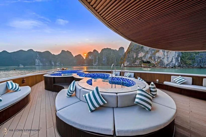 From Ha Long: Luxury Symphony Day Cruise with 2 Jacuzzi Pool - Ti Top Island and the Big Choice