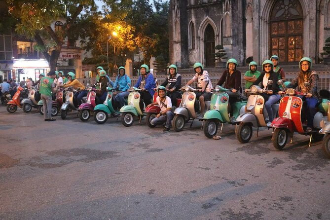Hanoi Vespa After Dark Street Food Tour -Hidden Gem-Train Street - Bun cha near Hoan Kiem Walking Street