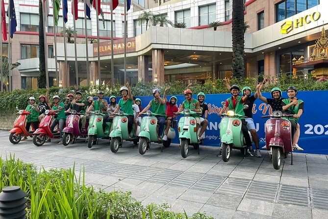Hanoi Vespa After Dark Street Food Tour -Hidden Gem-Train Street - Long Bien Bridge after dark