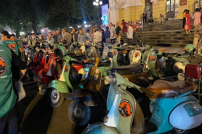 Hanoi Vespa After Dark Street Food Tour -Hidden Gem-Train Street - Ba Dinh and the lake ride