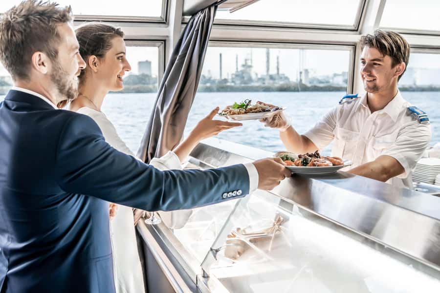 Newcastle: Harbour Dinner Cruise with Live Music - Newcastle Harbour after dark