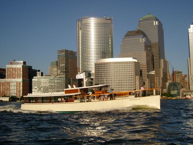 NYC: Evening Jazz Cruise on the Yacht Manhattan - The Hudson River departure and Manhattan skyline