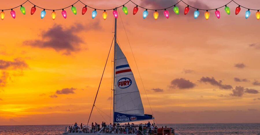 St Augustine: Nights of Lights Sail w Live Music& Sunset Opt - Leaving from Vilano Beach