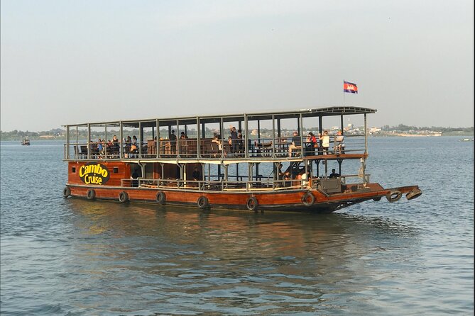 Sunset & Evening Dinner Cruise With One Way Free Pick Up - Phnom Penh from the river at sunset