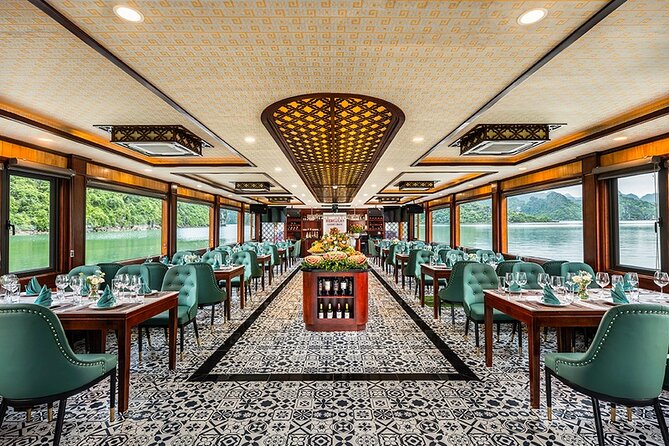 Symphony Luxury Cruise One Day Trip, Buffet Lunch (pool on top) - Luon Cave by kayak