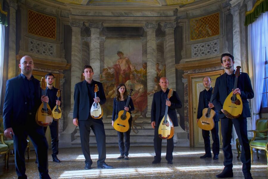 Venice: concert byI MandolinVenice Quartet in St. George's Church. - Arriving at St. George’s Church in Campo San Vio
